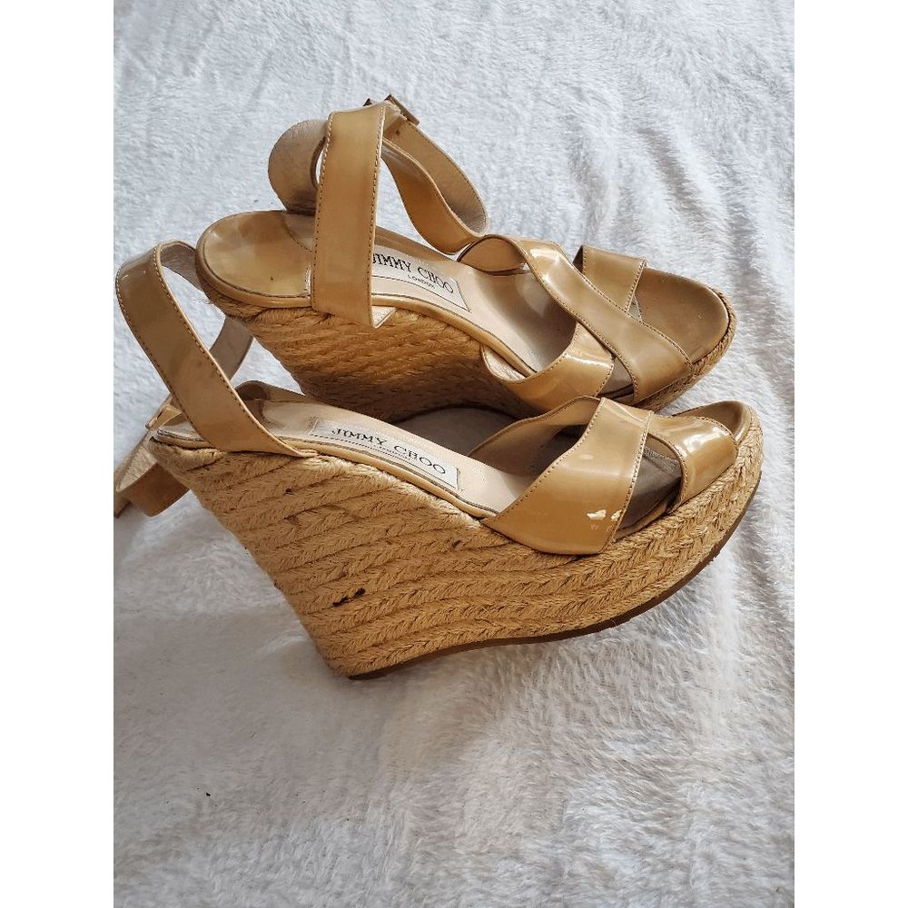 Jimmy Choo Tan Wedge Sandals